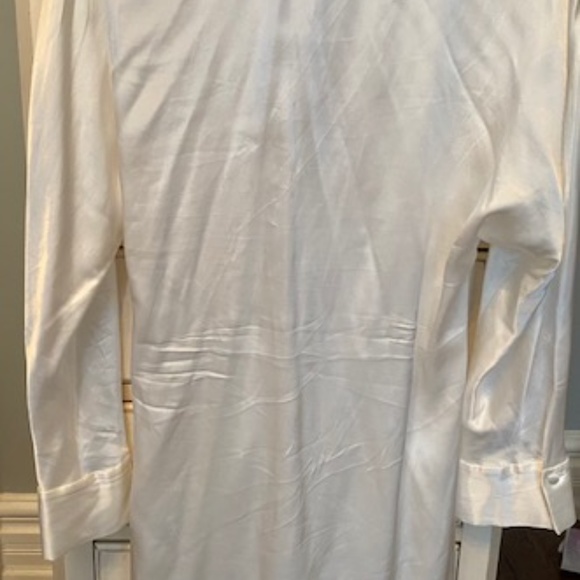 ZARA CREAM SATIN RUCHED DRESS (XL) NEW W/ TAGS - Picture 4 of 5